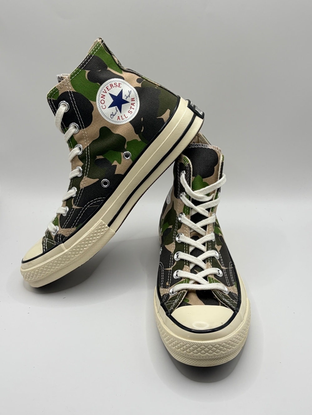 Converse All Star High-Top Sneakers in Green Black Beige Camouflage 6M/8W - Picture 4 of 7